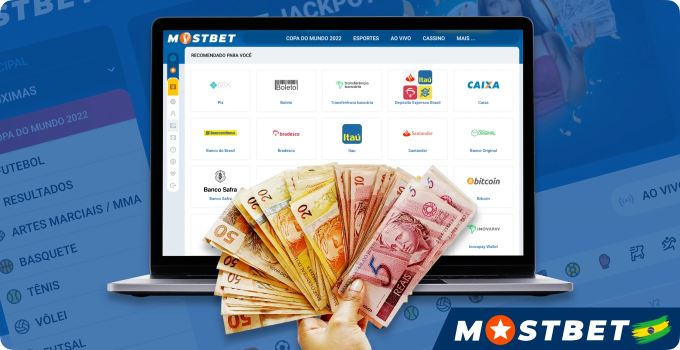Para a conveniência dos usuários brasileiros, muitas opções de pagamento estão disponíveis na plataforma da Mostbet