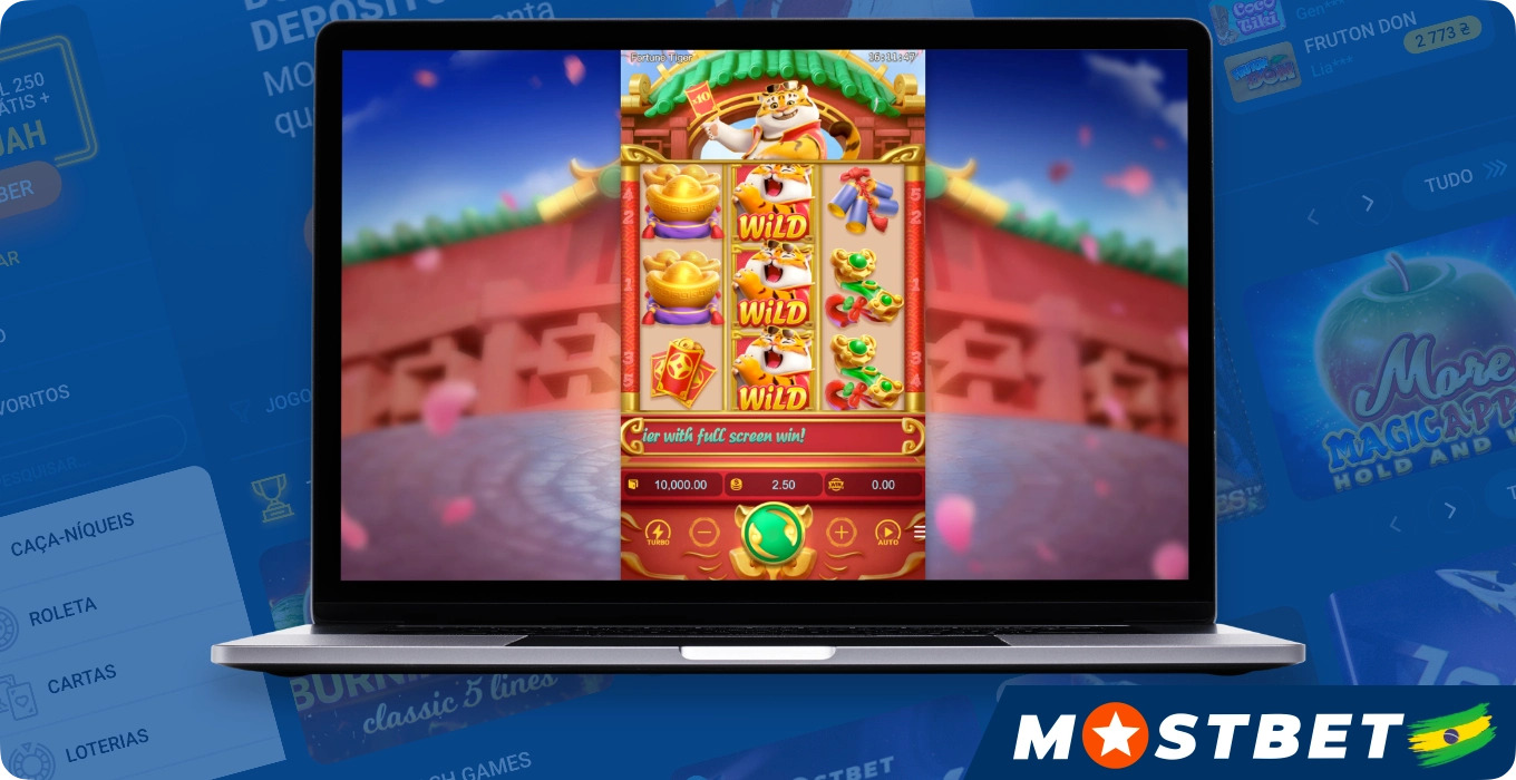 A slot Fortune Tiger da PG Soft está disponível no Mostbet Casino